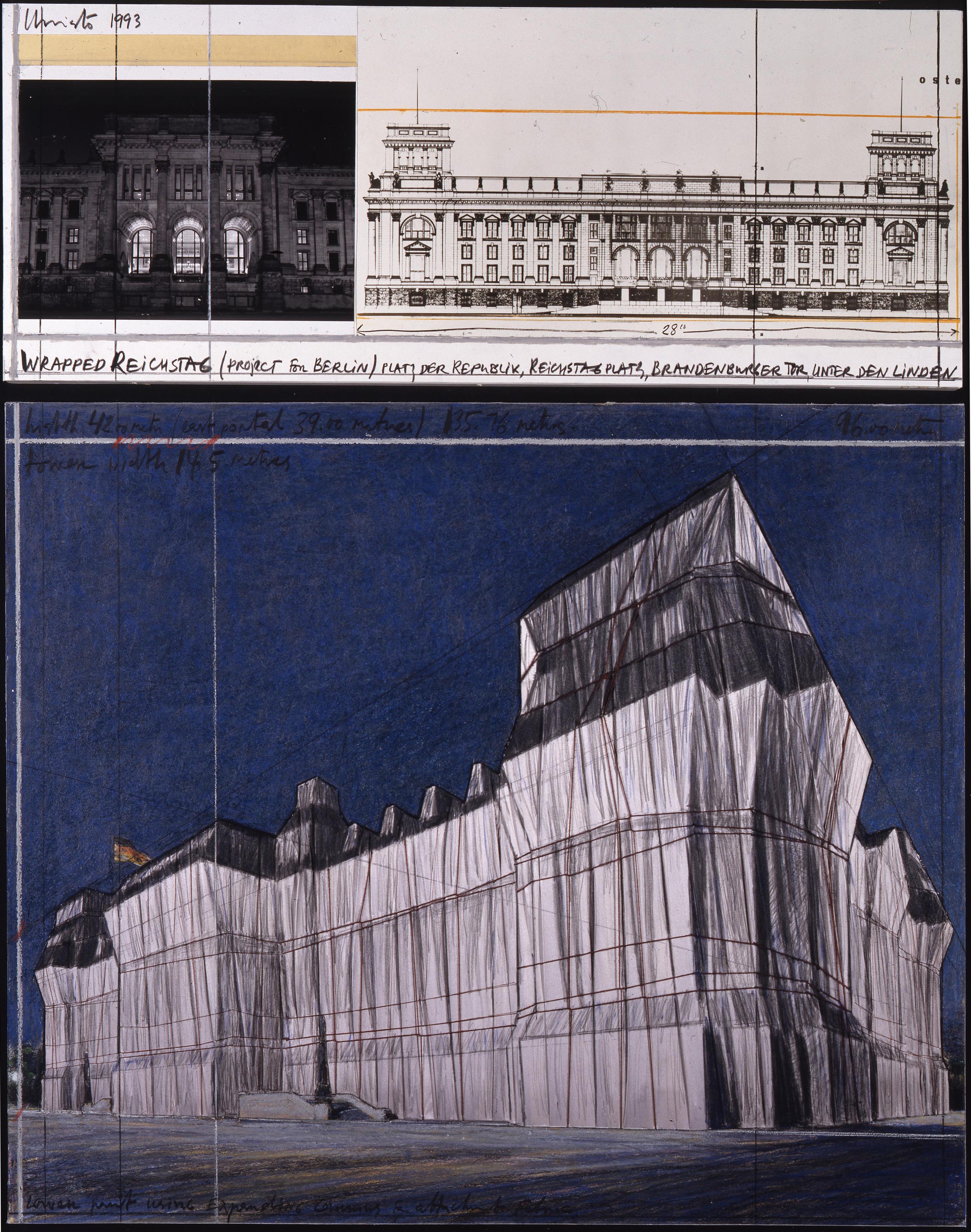 Christo | Wrapped Reichstag (Project for Berlin), 1993 | Art