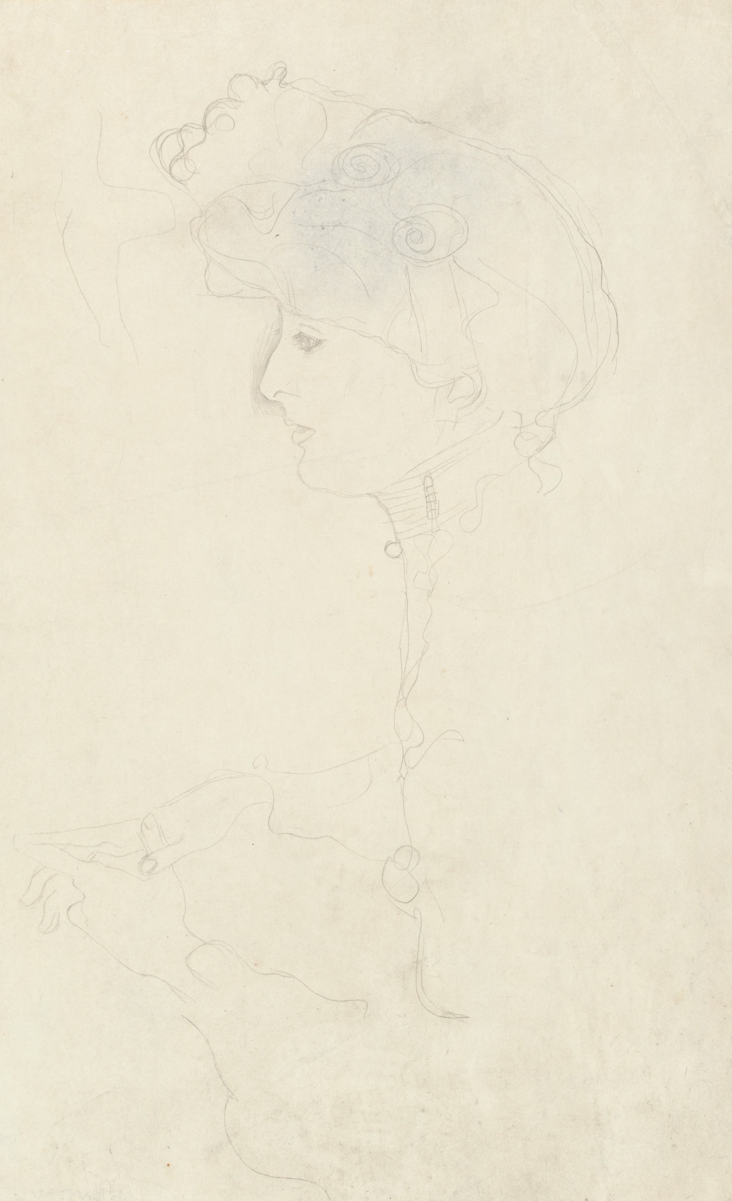 Gustav Klimt Brustbild Einer Frau Im Profil Nach Links Portrait Of A Woman In Profile Facing Left 1904