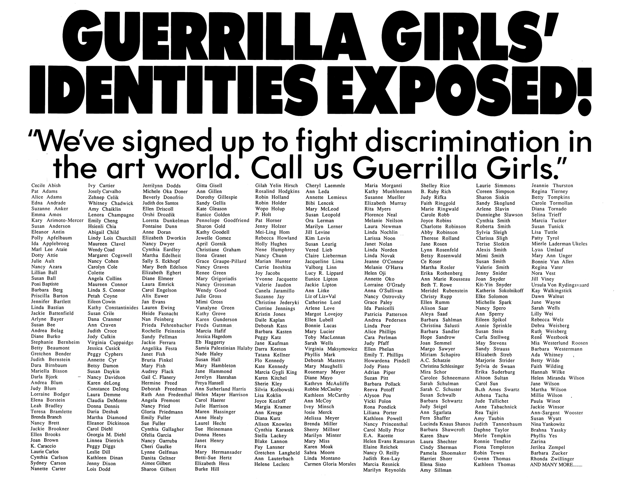Guerrilla Girls | Dear Art Museum Billionaire | Whitney